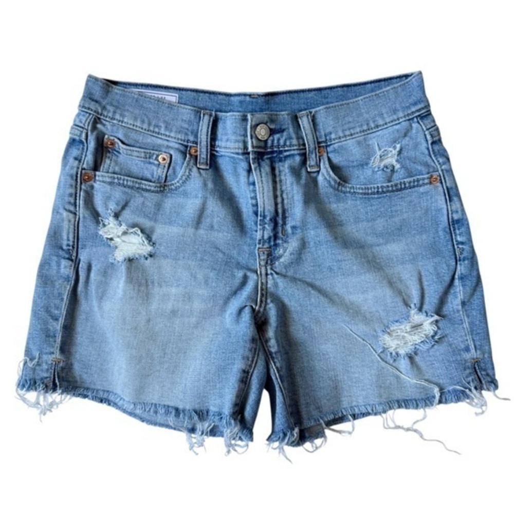 GAP Mid-Rise Girlfriend Denim Jorts Blue 26 (2R) 5” Inseam